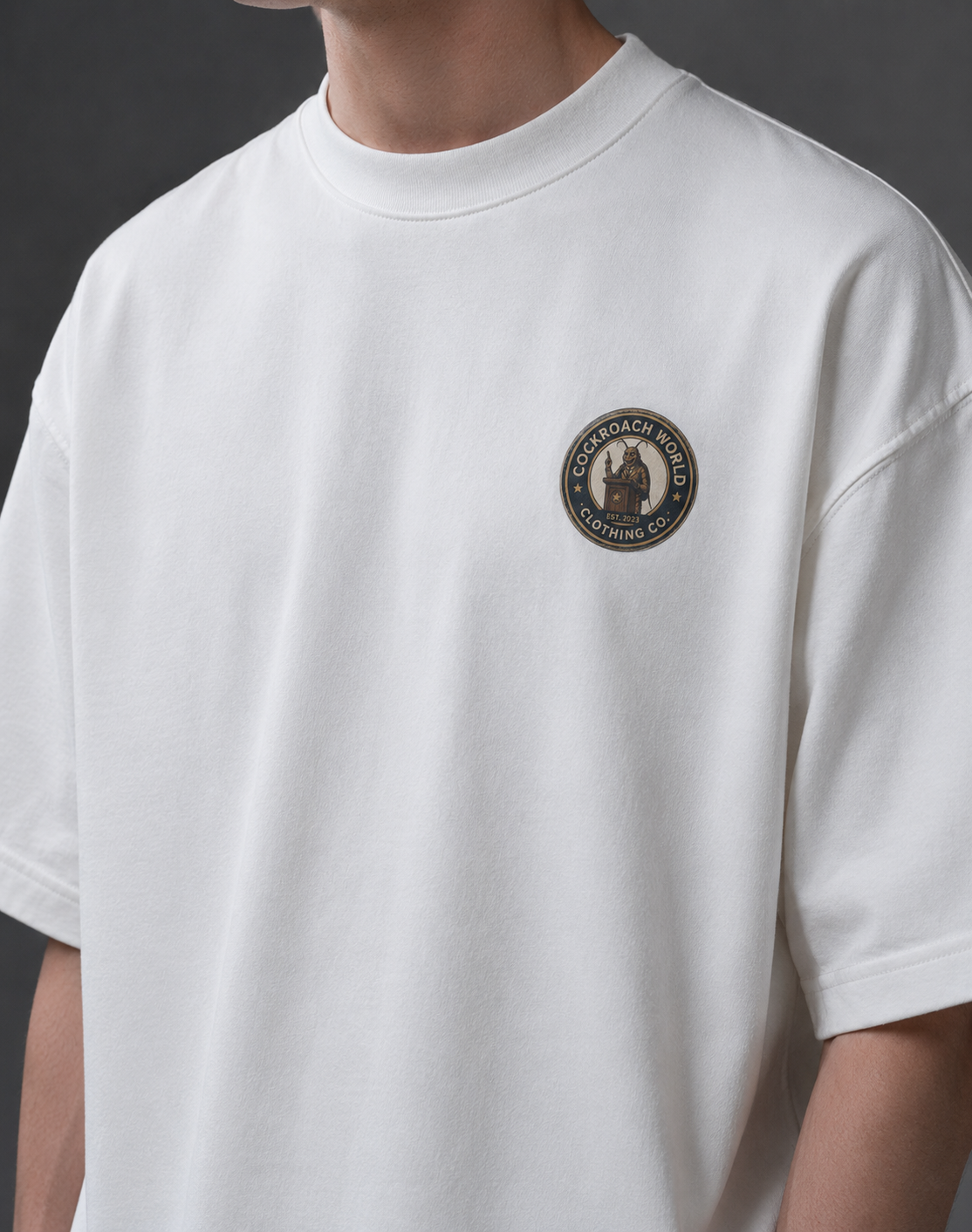 Bold Typography Oversize White Tee
