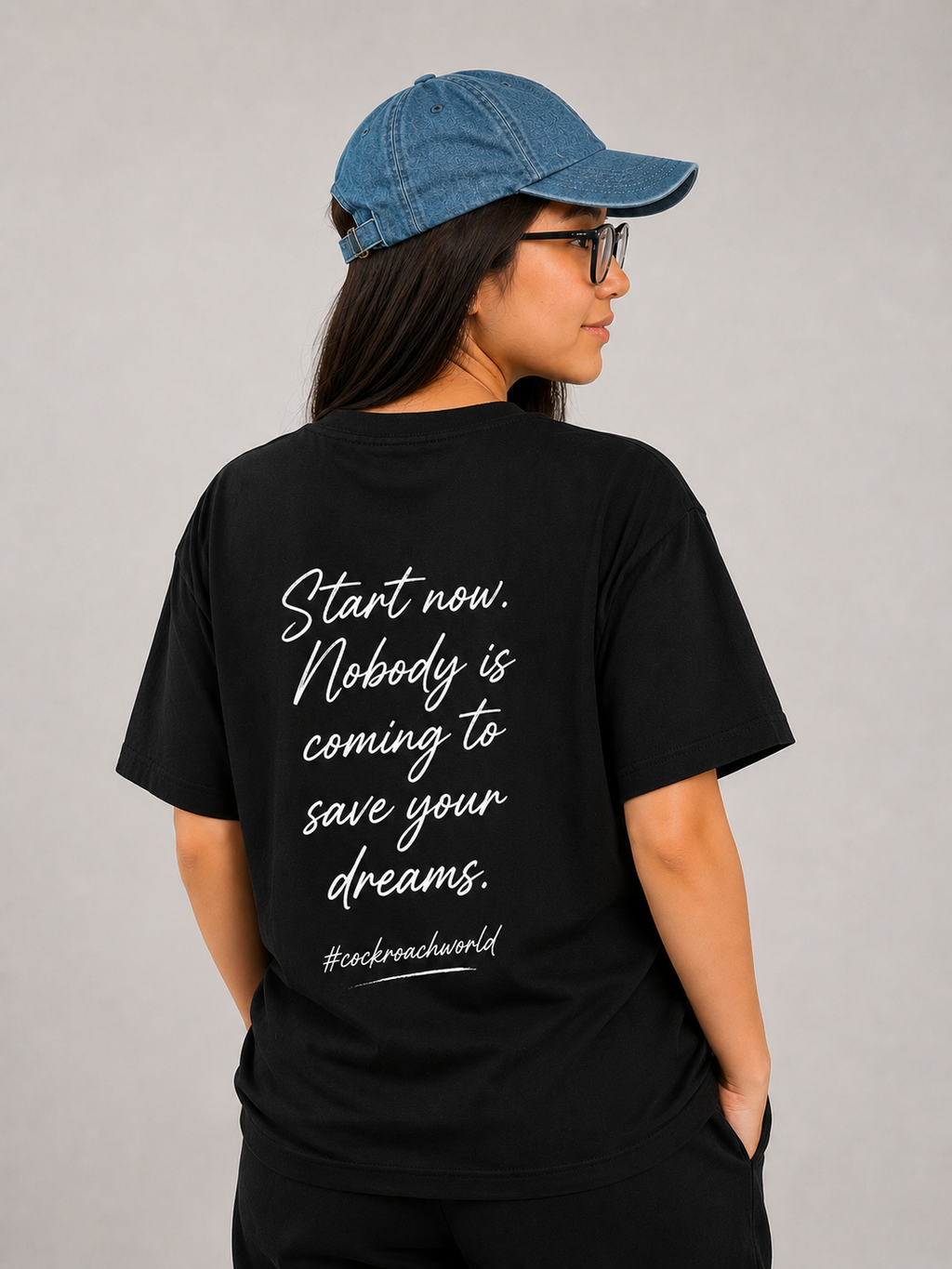 Start Now Oversized Streetwear Unisex T-Shirt Cockroach World